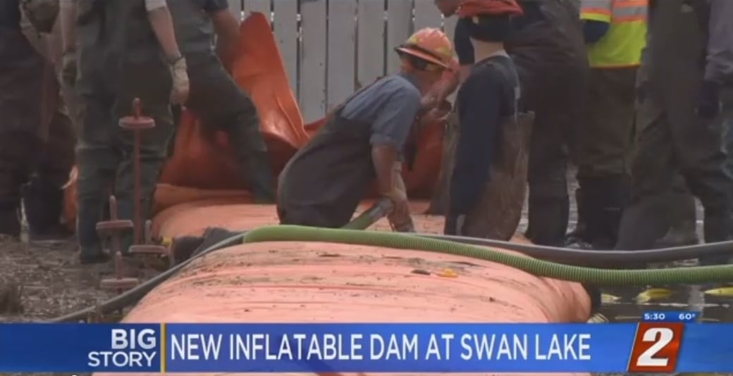Washoe County begins installing new barrier along a stretch of Northwest Swan Lake. Wednesday, April 3, 2019 | ktvn.com